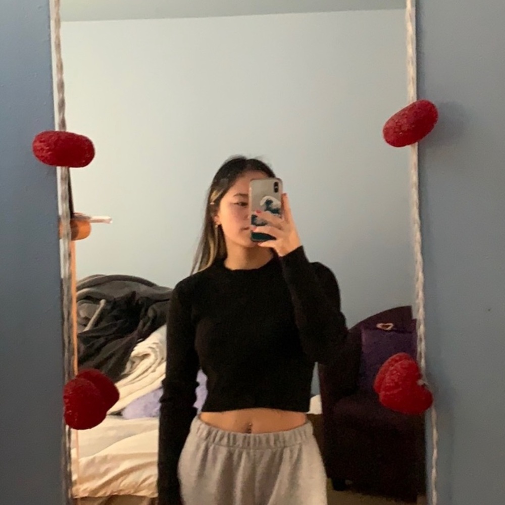 black brandy cropped sweater